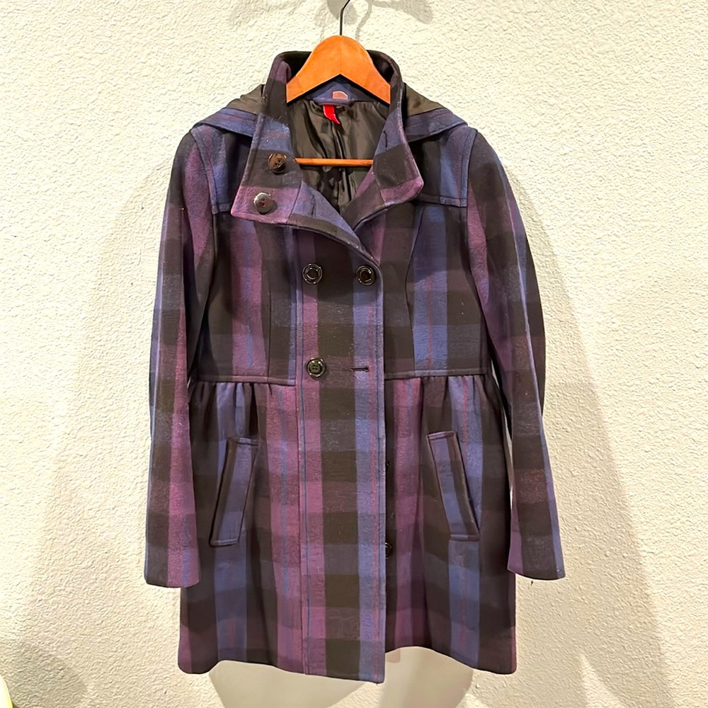 H&M hooded wool blend coat